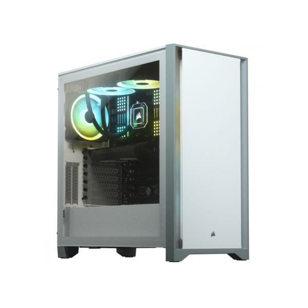 14 GABINETE CORSAIR 4000D CON VENTANA, MIDI-TOWER, ATX/EATX/MICRO ATX/MINI-ITX, USB 3.0, SIN FUENTE, BLANCO