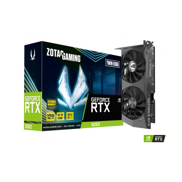 19 TARJETA DE VIDEO ZOTAC NVIDIA GEFORCE RTX 3060 GAMING TWIN EDGE, 12GB 192-BIT GDDR6, PCI EXPRESS X16 4.0